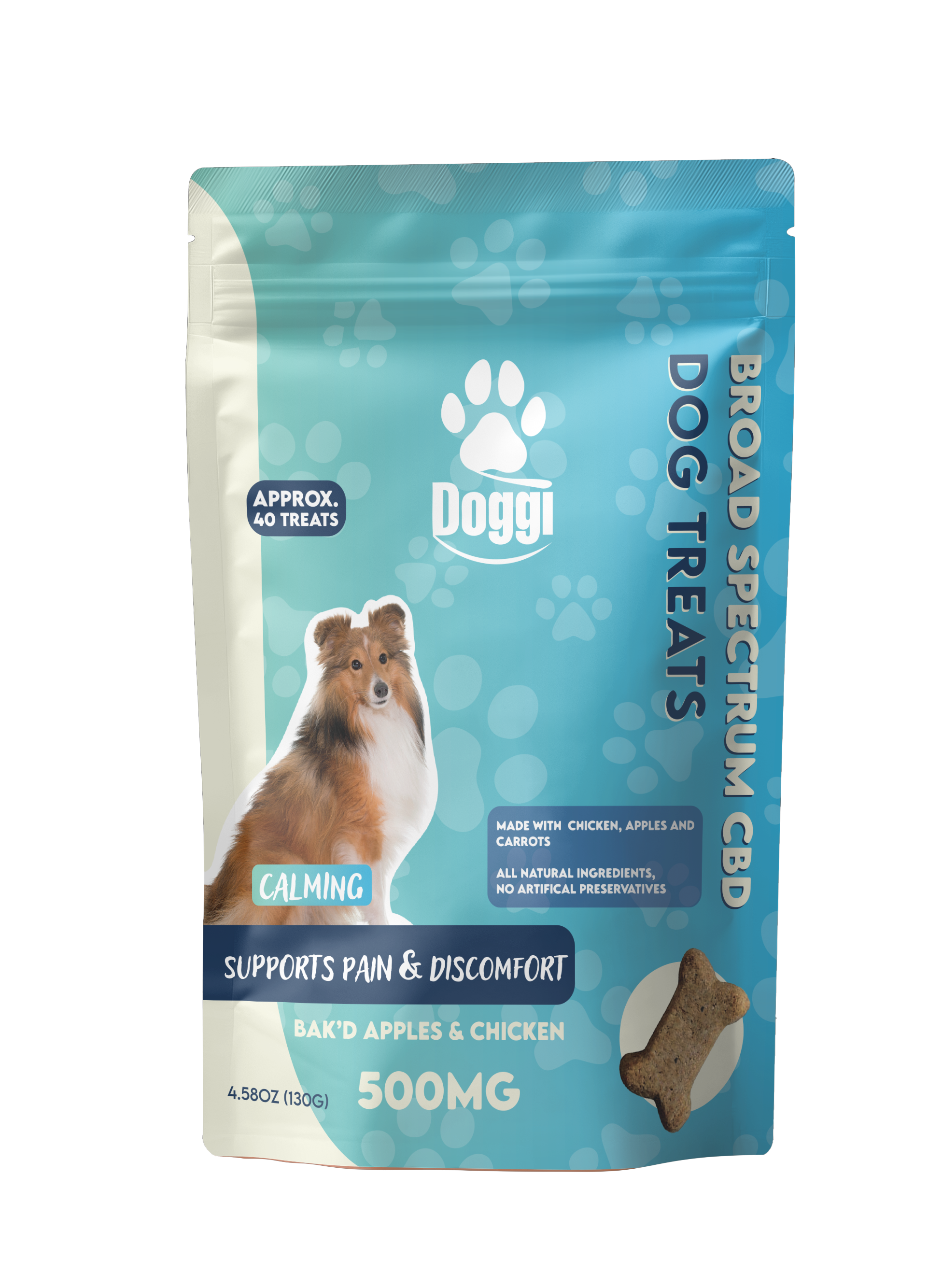 All-natural chicken, apple & carrot CBD dog treats – 500MG broad spectrum CBD for pain and discomfort support