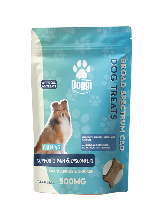All-natural chicken, apple & carrot CBD dog treats – 500MG broad spectrum CBD for pain and discomfort support