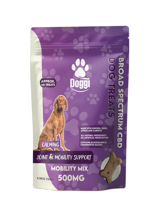 Chicken, egg, apple, and carrot CBD dog treats with glucosamine and chondroitin – 500MG broad spectrum CBD for mobility